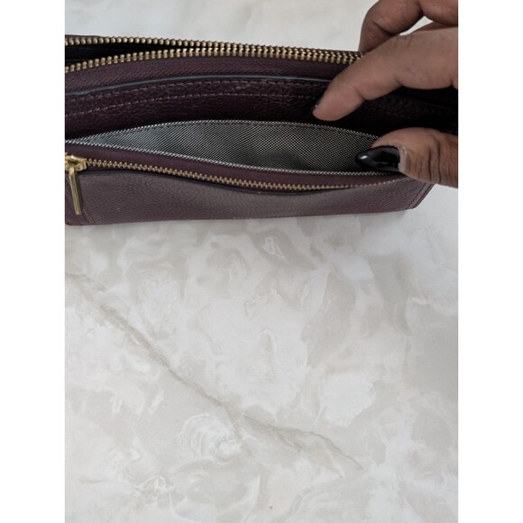 Fossil Wallet Logan RFID Zip Around Leather Chevron Multicolor Boho Western - Picture 15 of 16